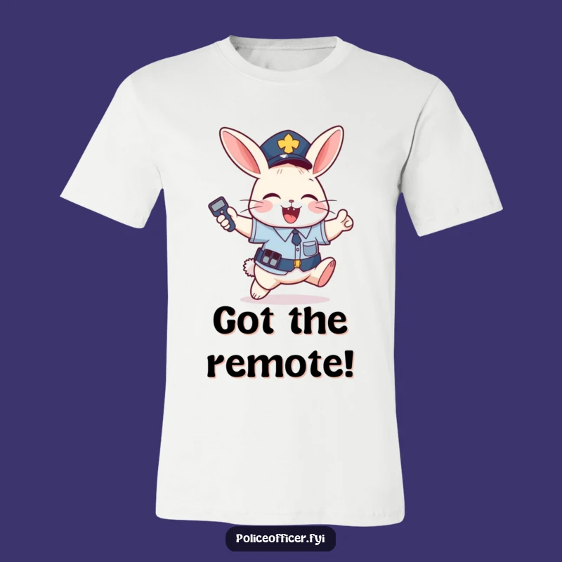 Funny Bunny Police T-Shirt: Joyful Remote Gamer, a Hilarious Tee