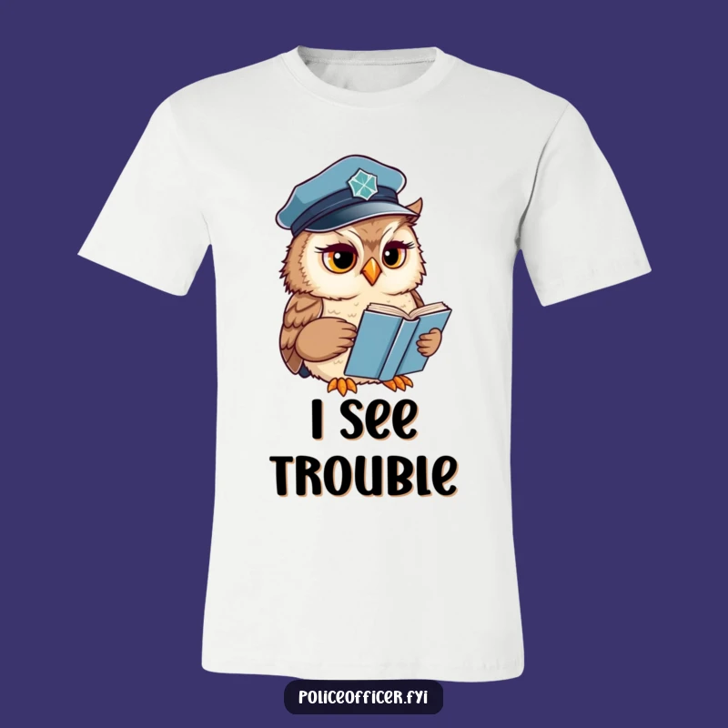 Funny Owl T-Shirt: Wise Officer, Concerned Reader, Humorous Book Lover Apparel