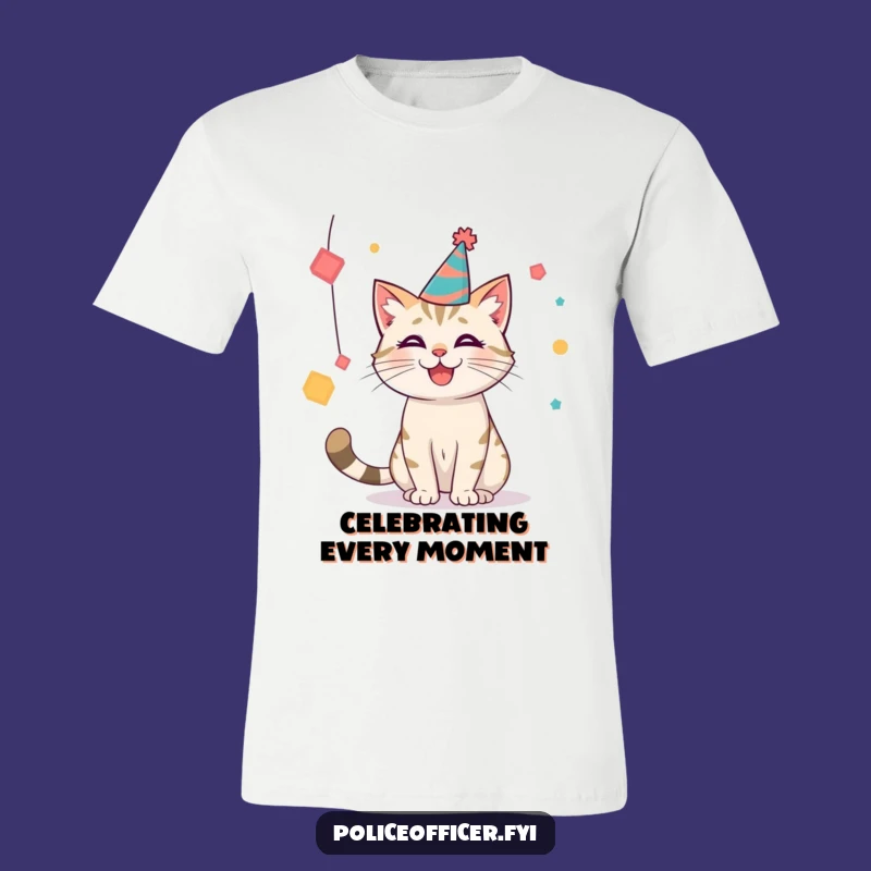 Funny Party Cat T-Shirt: Festive Feline Fun for All
