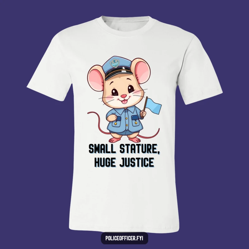 Funny Proud Mouse Officer T-Shirt: Small Flag Cop Tee Gift