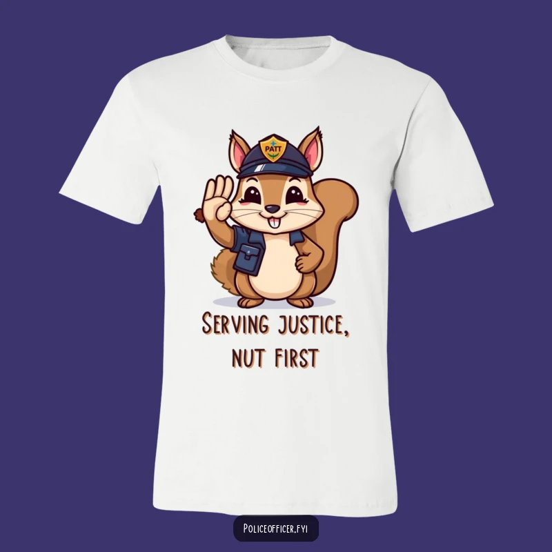Funny Squirrel Officer T-Shirt: Acorn Salute Hero, Your Go-To Funny Gift