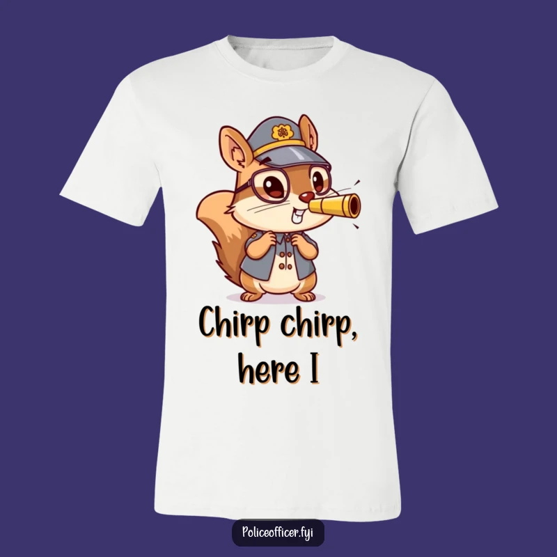 Funny Squirrel Officer T-Shirt: Energetic Whistle Blower, a Hilarious Gift Idea