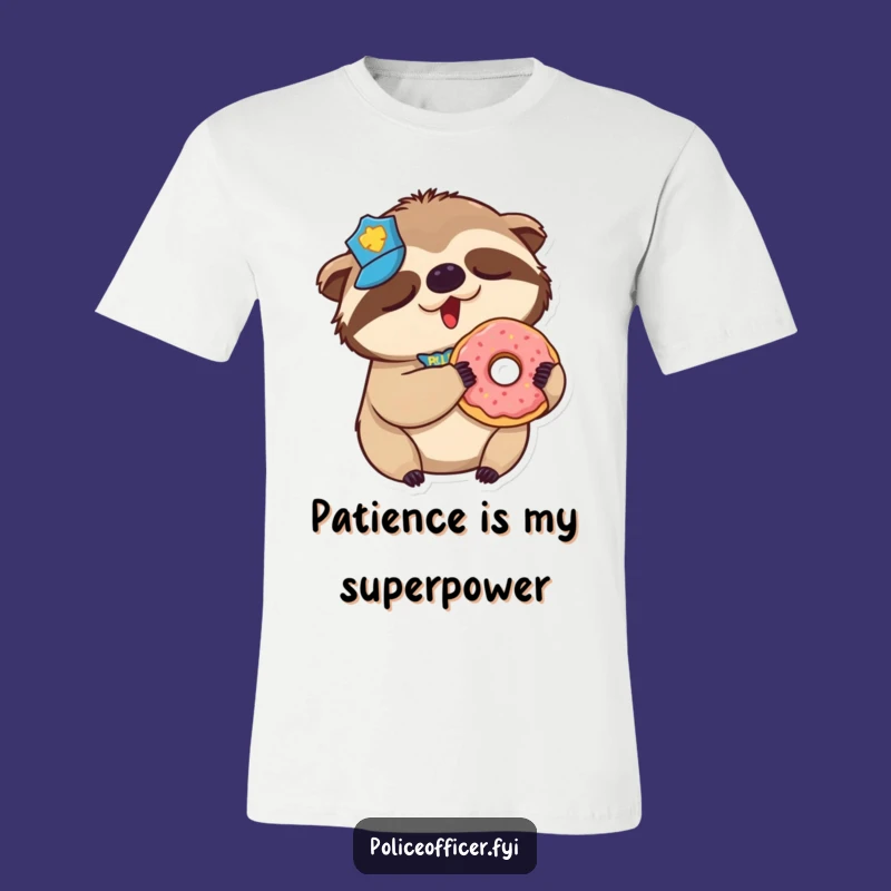 Funny Sloth Police T-Shirt: Sleepy Donut Cop Tee, a Comfy Funny Gift for Law & Order Fans!