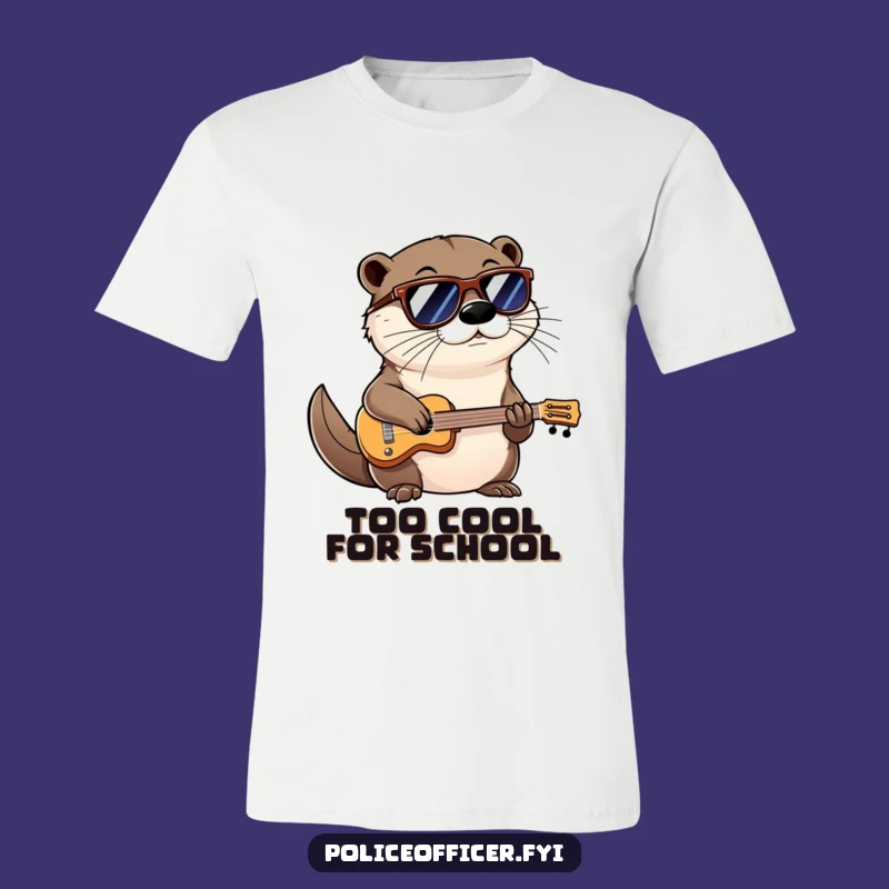 Funny Otter T-Shirt: Cool Shades Smirk Musician - Rocker Gift Idea