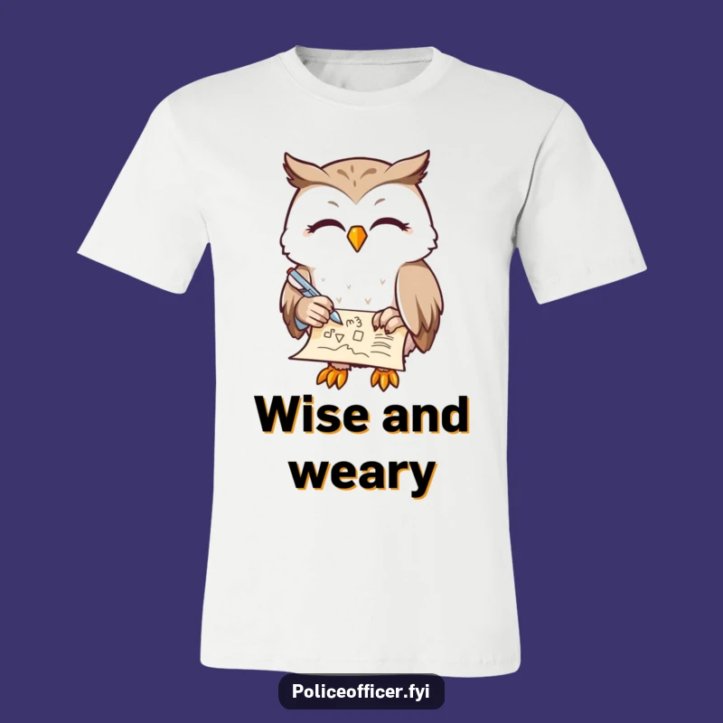Funny Owl Writer T-Shirt: Contented Doodling for Creative Souls Gift