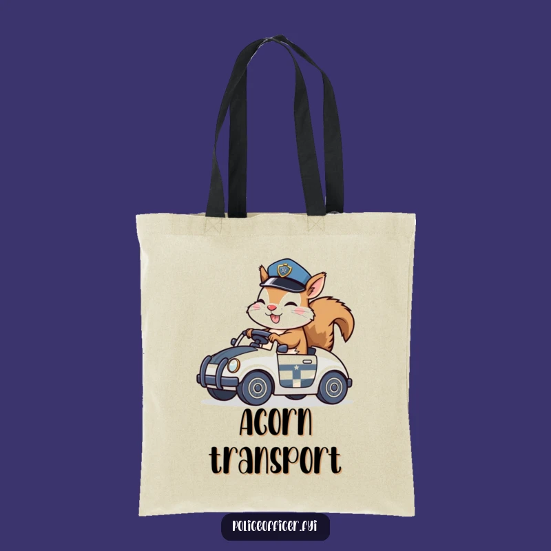 Funny Squirrel Cop Tote Bag: Giggling Chase Carry-all