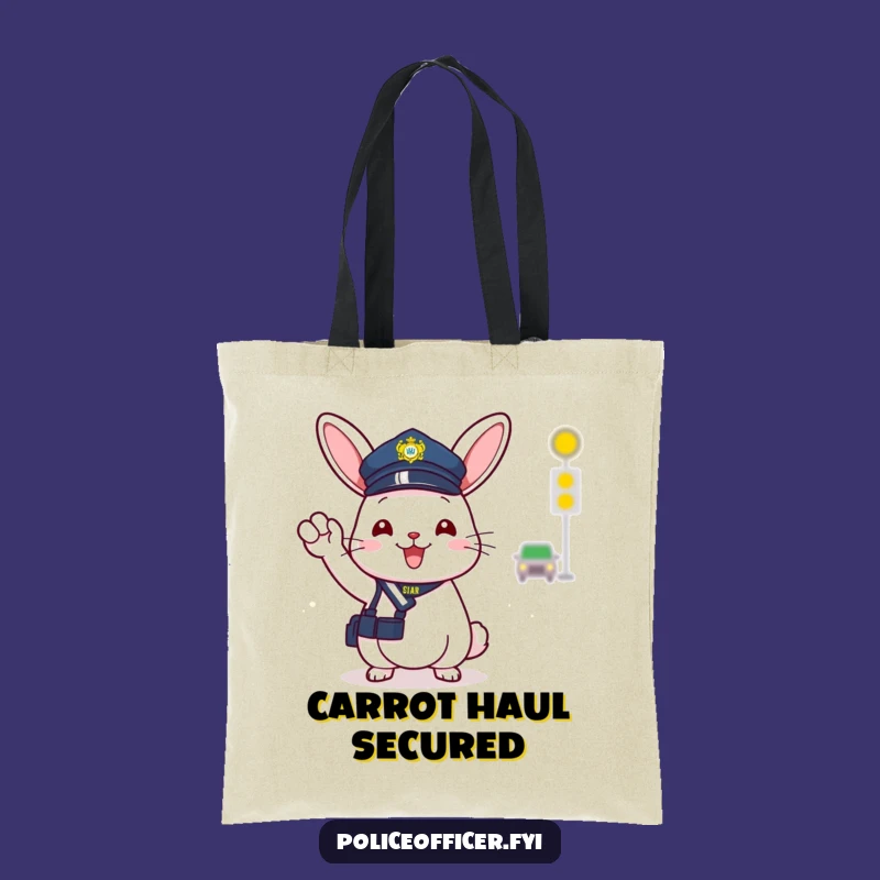 Funny Bunny Tote Bag: Cute Police Bunny Traffic Director Accessory, Ideal Gift