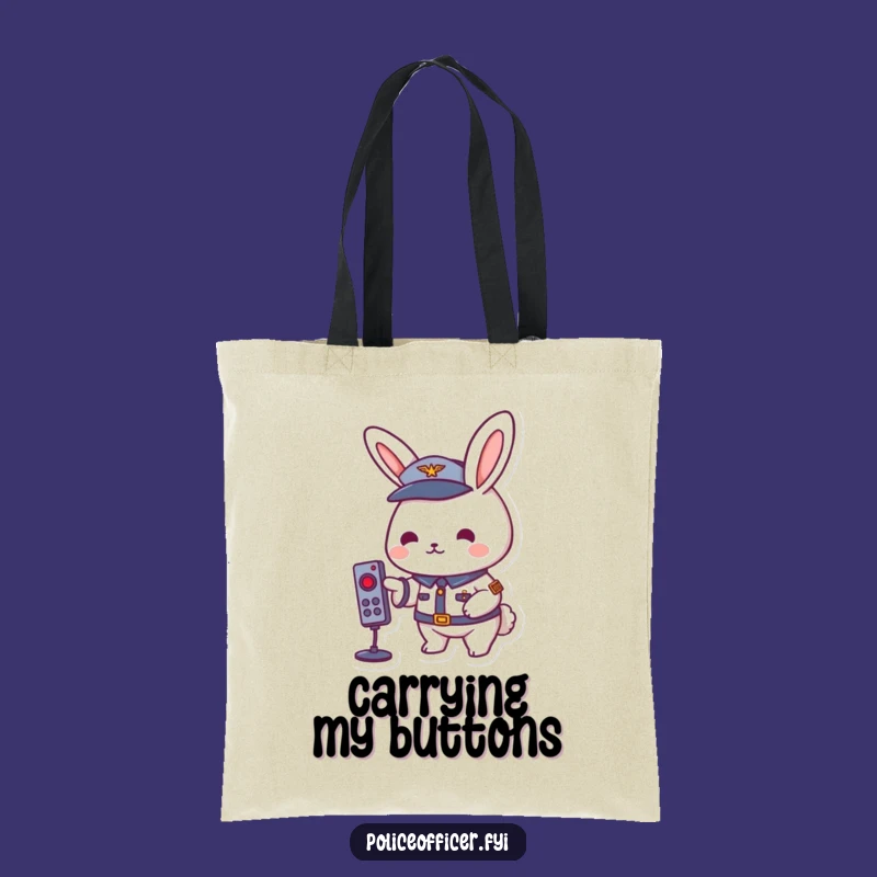 Funny Rabbit Uniform Tote Bag: Playful Presser, Great Funny Gift!