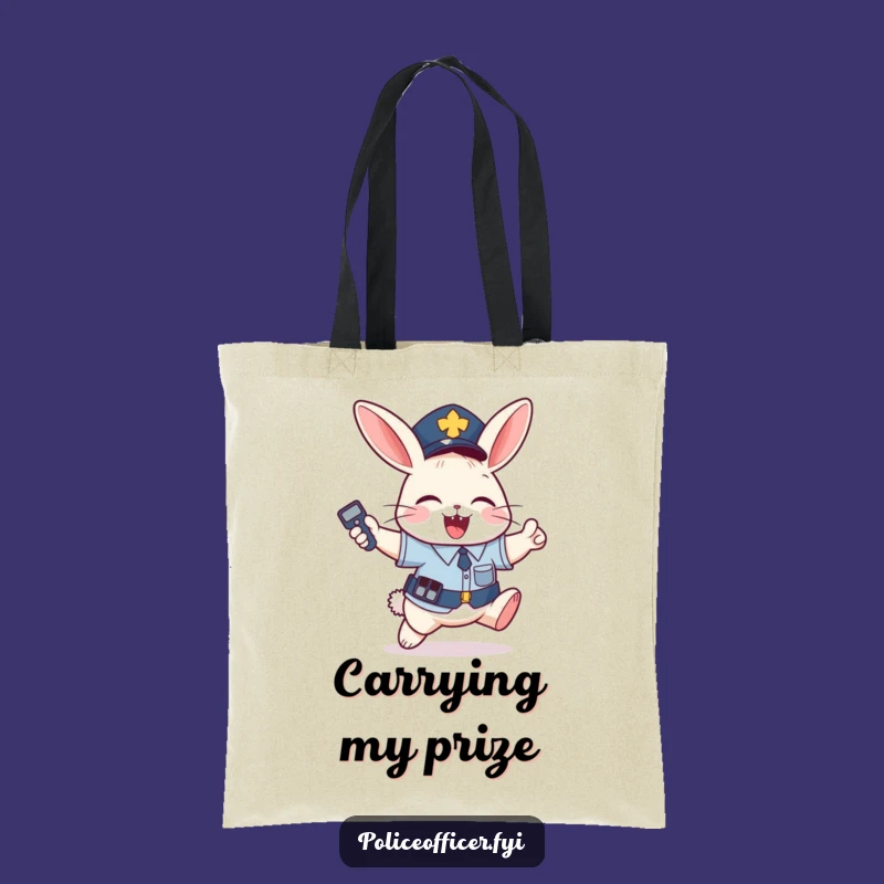 Funny Bunny Police Tote Bag: Joyful Remote Holder, a Hilarious Gift