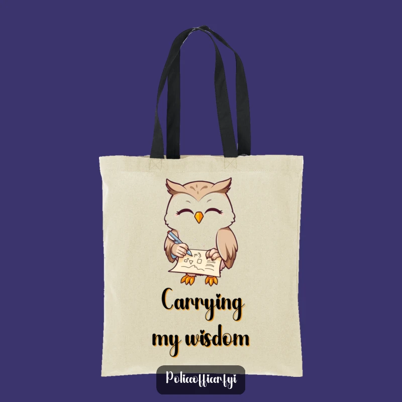 Funny Owl Writer Tote Bag: Carry Your Creative Tools with Contentment Gift