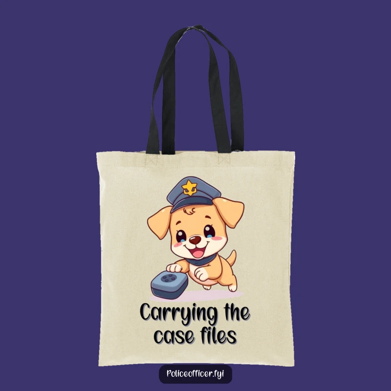 Funny Puppy Cop Tote Bag - Stylish Police Dog Carry-All, Ideal Funny Gift
