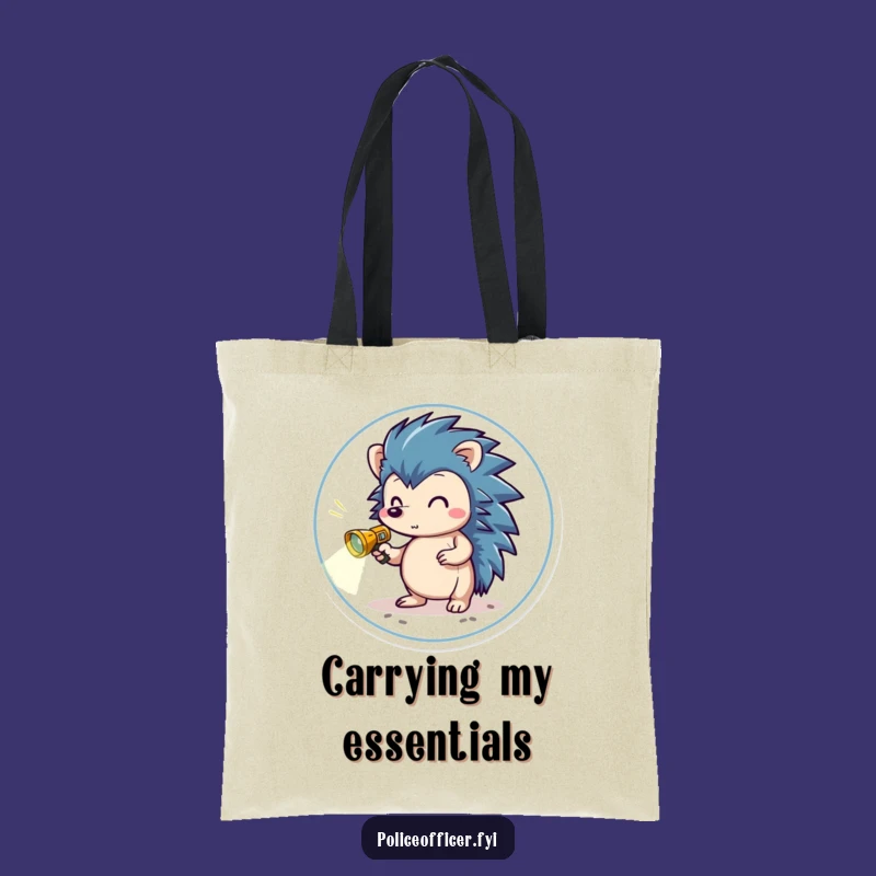 Funny Brave Hedgehog Tote Bag - Explorer's Style for Everyday Errands