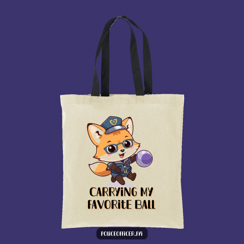 Funny Fox Cop Tote Bag: Carry Your Playfulness, Law Enforcement Humor, Gift