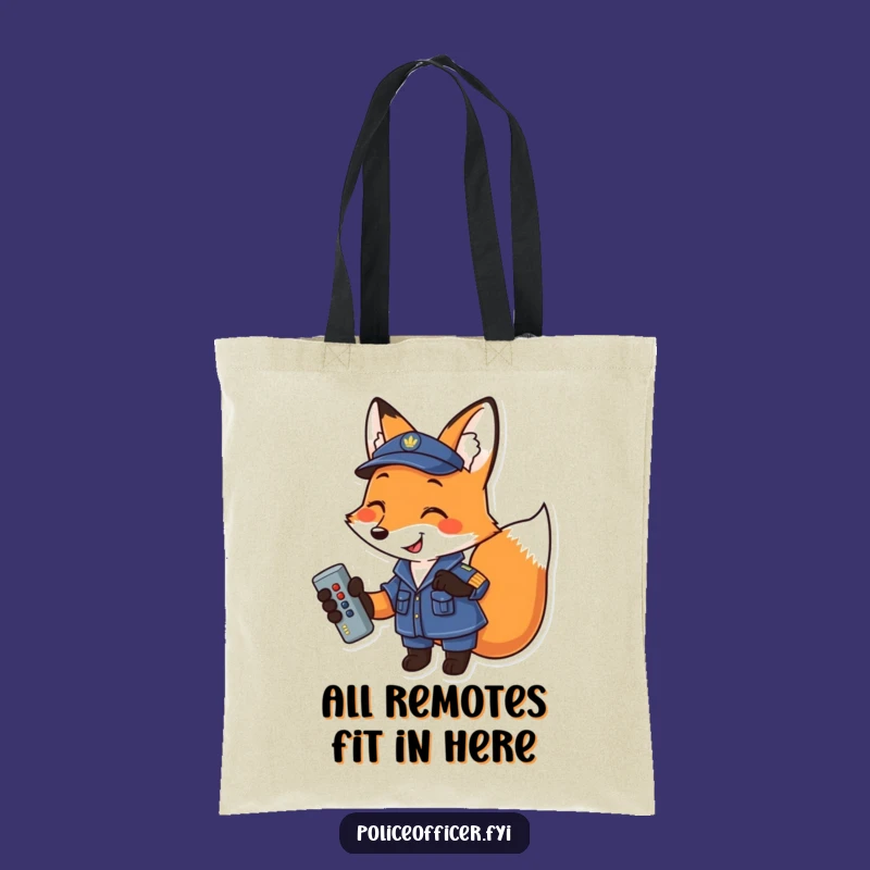 Funny Fox Remote Holder Tote Bag - Stylish Uniformed Fox Carry-All, Ideal Funny Gift