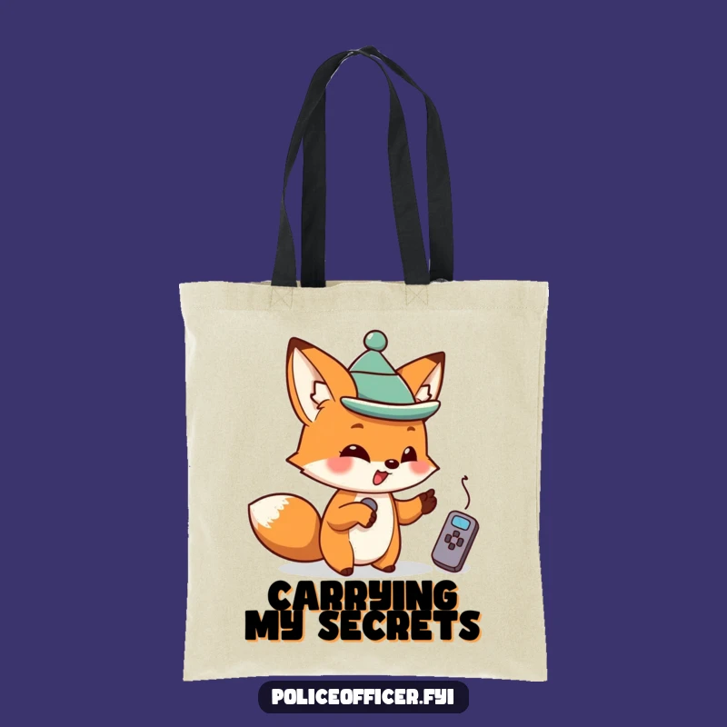 Funny Fox Remote Tote Bag: Mischievous Fox, Great Funny Gift!