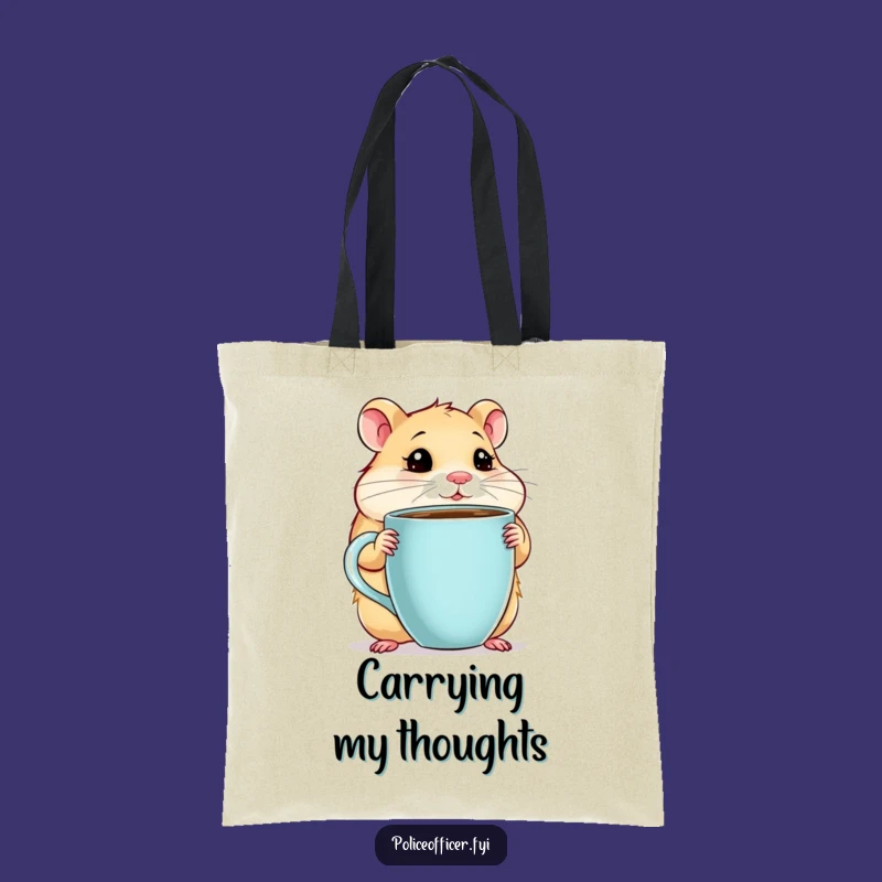 Funny Hamster Coffee Tote Bag: Carry Your Thoughts and Brew Gift