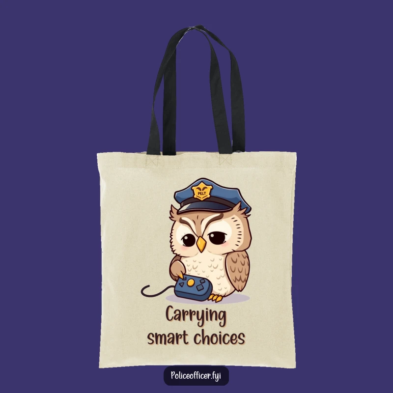 Funny Owl Detective Tote Bag - Stylish Police Owl Carry-All, Ideal Funny Gift