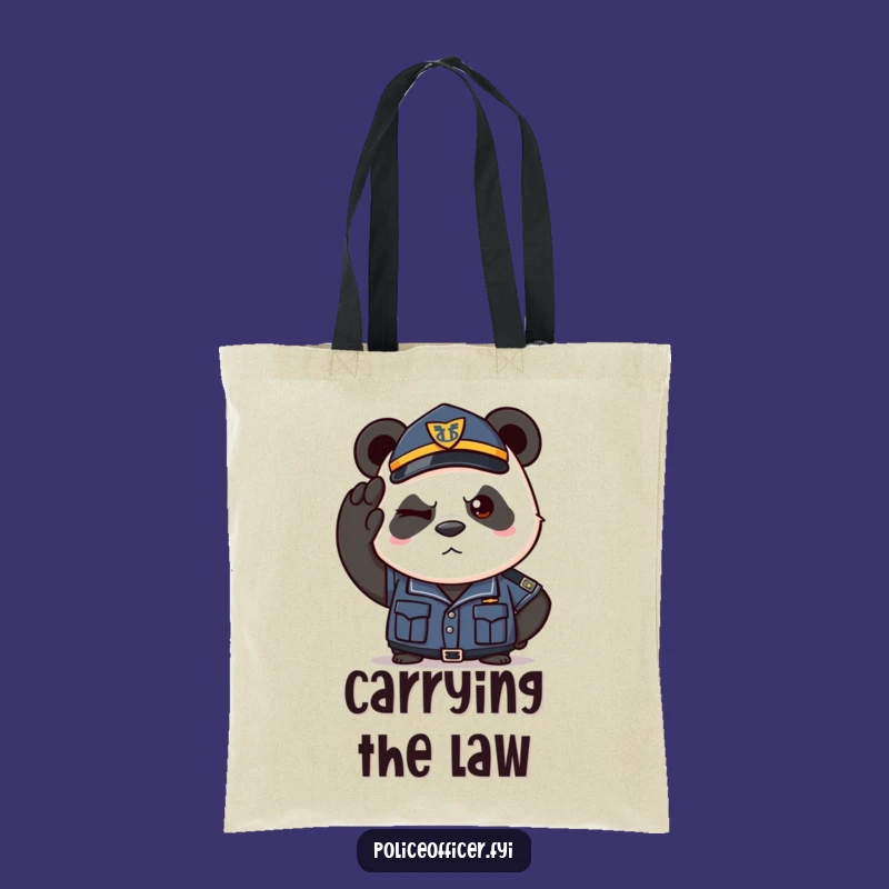 Funny Panda Police Tote Bag - Carry Your Authority with Humor!