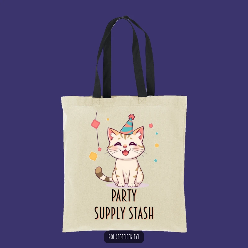 Funny Party Cat Tote Bag: Carry Your Fun Everywhere