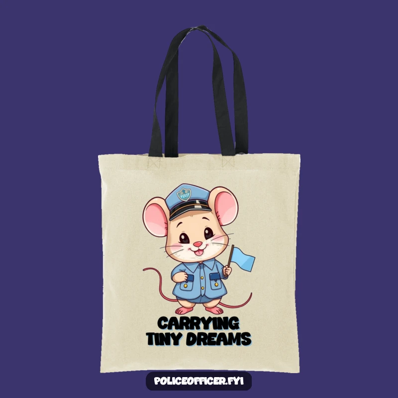 Funny Proud Mouse Officer Tote Bag: Small Flag Cop Carryall