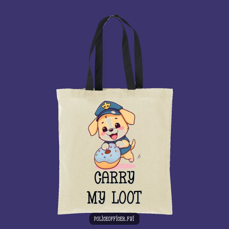 Funny Puppy Cop Tote Bag: Carry Fun with This Playful Officer