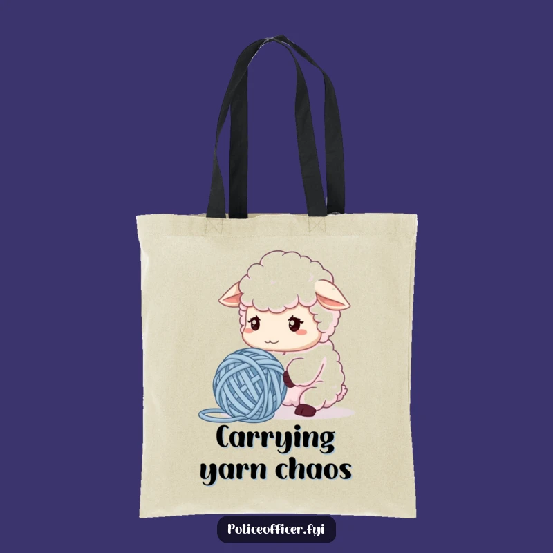 Funny Sheep Tote Bag: Yarn Problems Style, Perfect Gift for Crafters!