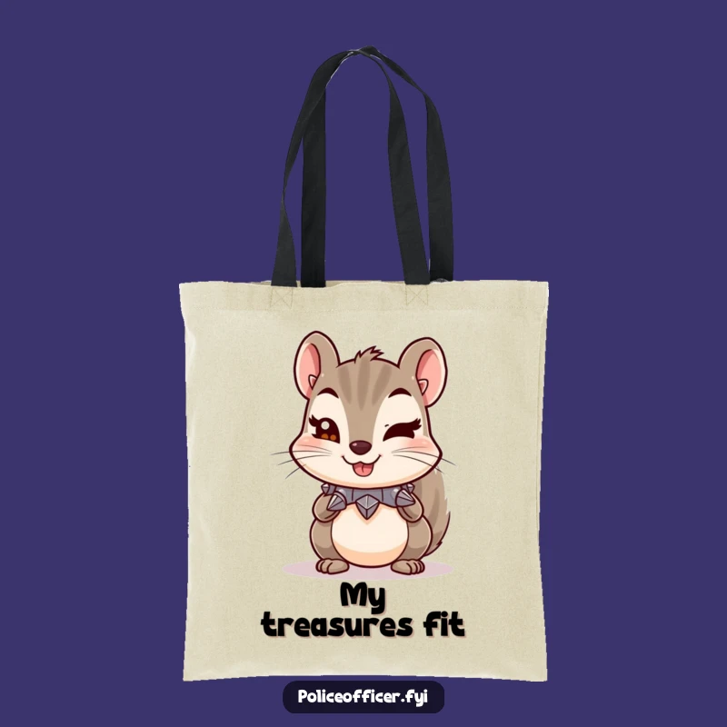 Funny Squirrel Tote Bag: Cheeky Wink Spiked Collar - Carry Your Mischief Gift