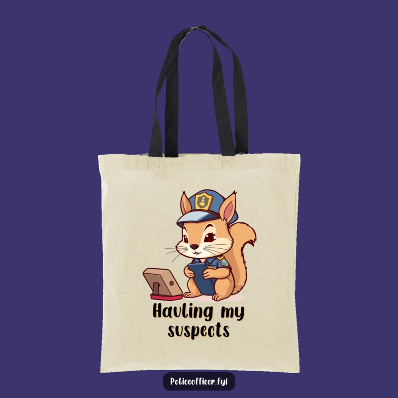Funny Squirrel Cop Tote Bag: Carry Your Case - A Chic & Funny Gift