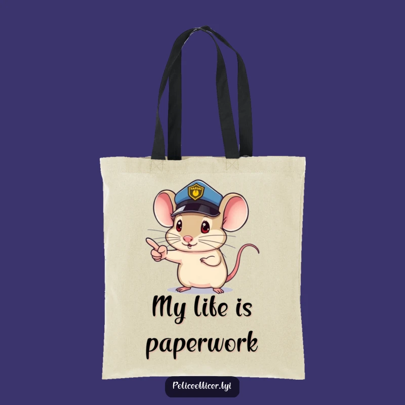 Funny Mouse Cop Tote Bag: Carry Your Essentials with Authority Gift